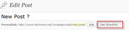 Shortlink WordPress 3 post