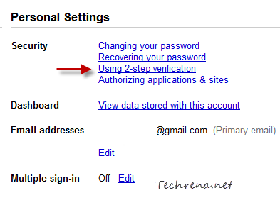 Google account personal settings