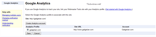 Link Google Analytics account to GWT