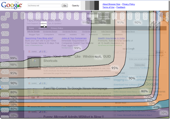 Browser Size Techrena screen shot