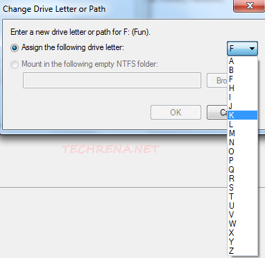 Change Drive letter and paths selection