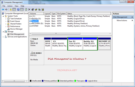 Windows 7 Computer management