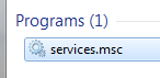 Services.msc from Start Menu