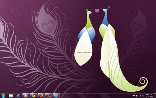 Love birds windows 7 theme