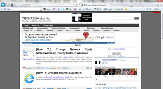 IE9 screen shot