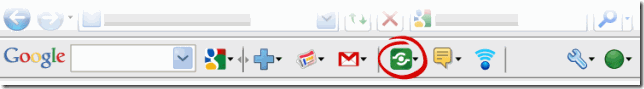 Google toolbar with Share option