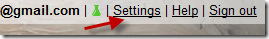Gmail settings link
