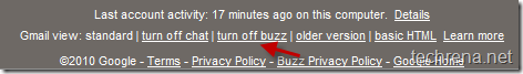 Turnoff Google Buzz