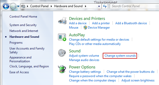 hardware and sound in control panel