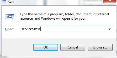 services.msc in run command