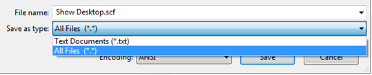 saving Show Desktop.scf file