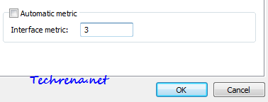 Automatic metric/interface metric value