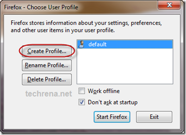 Firefox profile create