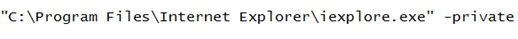 IE private mode shortcut