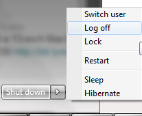 Log off link in the Start Menu