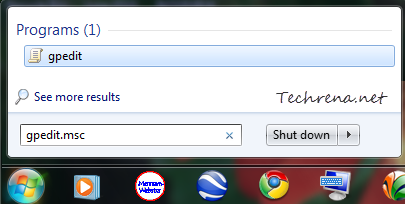gpedit from start menu search