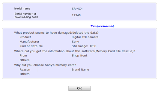 Sony Memory Card File Rescue download confirm