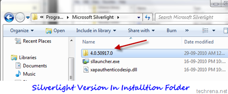 Silverlight version check through installtion folder