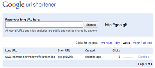 Google URL Shortener