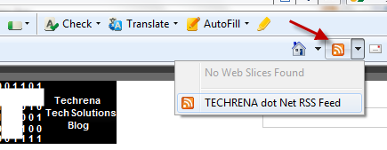 rss feed icon in IE