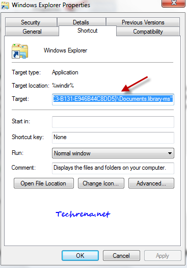 customizing windows explorer shortcut