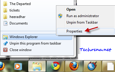 windows explorer context menu in taskbar