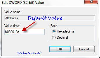 Attributes reg values shellfolder default Dword