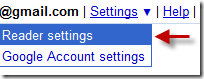 reader settings