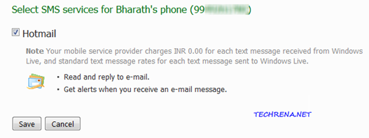 SMS Service Hotmail